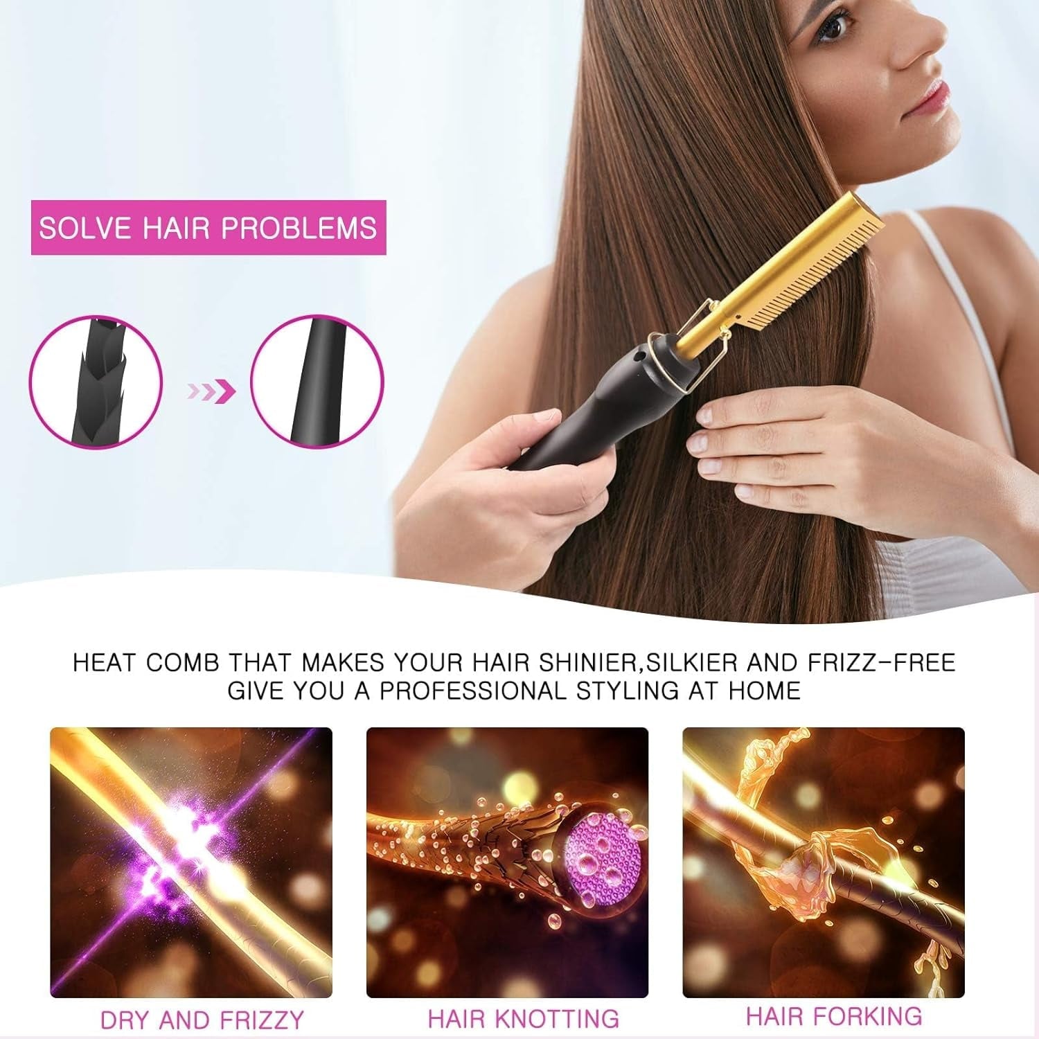 HPC Hot Comb Hair Straightener 